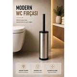 SAS Tuvalet Fırçası Wc Klozet Fırçası Krom Gri