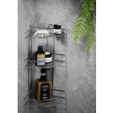 Sas Yapışkanlı Banyo Köşeliği Düzenleyici Şampuanlık Duş Rafı Krom Ek-03