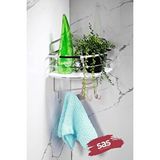 SAS Yapışkanlı Ömür Boyu Paslanmaz Kristal Ayarlanabilir Raf Banyo Düzenleyici Şampuanlık Lk-01 Kbkk Beyaz