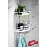 SAS Yapışkanlı Ömür Boyu Paslanmaz Kristal Ayarlanabilir Raf Banyo Düzenleyici Şampuanlık Lk-02 Bbbk Beyaz
