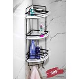 SAS Yapışkanlı Ömür Boyu Paslanmaz Kristal Ayarlanabilir Raf Banyo Düzenleyici Şampuanlık Lk-03 Sbsk Beyaz