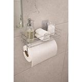SAS Yapışkanlı Raflı Kağıt Rulo Havluluk Peçetelik Havlu Kağıtlık Krom Banyo Mutfak Düzenleyici Raf Shr-01 Gri