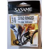 Sasame F-709 Bl Nickel Seigo Ringed İğne 3/0 5'Li Paket Delikli İğne - Sazan İğnesi