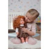 Şaşkın House Sevimli Bonus Saçlı Sesli Konuşan Et Bebek&65 cm Sevimli Deri Elbiseli Oyun ve Uyku Arkadaşı - Turuncu