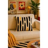 SasoHome Modern Geometrik & Zebra Desen Enerjik & Şık Salon Dekoru Kırlent Kılıfı