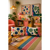 SasoHome Modern Renkli Geometrik & Çiçek Desenli Enerjik & Şık Salon Dekoru 2 li Kırlent Kılıfı