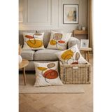 Sasohome Modern Sürreal Çiçekler Desenli Yaprak Desenli 4lü Dijital Baskılı Kırlent Kılıfı