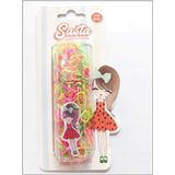 Sasta Lastik Saç Tokası Karışık Renk Sticker Hediyeli