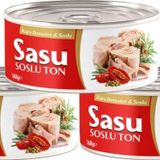 Sasu Kuru Domatesli & Soslu Ton Balığı 12x160g Bütün Dilim