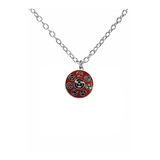 Sasuke Uchiha Sharingan Kolye – Kırmızı Cosplay Unisex Metal Takı 60 Cm Zincirli