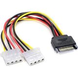 Sata 15 Pin Erkek To Molex 4 Pin Dişi Y Power Kablo Sata 15 Pin Erkek Power To 2x Molex 4 Pin Dişi Y Power Kablo