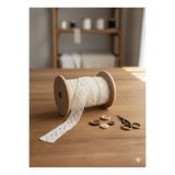 satab Fransız Ekru Dantel 2cm 25metre