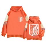 Satdflie Anime Attack on Titan Casual Hoodies Levi Ackerman Wings of Freedom kapüşonlu üniseks renk bloklu uzun kollu kazak, Renk/12, S