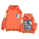 Satdflie Anime Attack on Titan Casual Hoodies Levi Ackerman Wings of Freedom kapüşonlu üniseks renk bloklu uzun kollu kazak, Renk/8, M