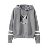 Satdflie Anime Attack on Titan Unisex Hoodies Levi Ackerman Kazak Özgürlük Kanatları Baskı Uzun Kollu Sweatshirt Kapüşonlu, Renk/18, XS