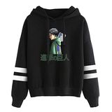 Satdflie Anime Attack on Titan Unisex Hoodies Levi Ackerman Kazak Özgürlük Kanatları Baskı Uzun Kollu Sweatshirt Kapüşonlu, Renk/6, XS