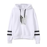 Satdflie Anime Attack on Titan Unisex Hoodies Levi Ackerman Kazak Özgürlük Kanatları Baskı Uzun Kollu Sweatshirt Kapüşonlu, Renkli/17, S