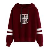 Satdflie Anime Attack on Titan Unisex Hoodies Levi Ackerman Kazak Özgürlük Kanatları Baskı Uzun Kollu Sweatshirt Kapüşonlu, Renkli/19, L