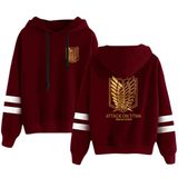 Satdflie Anime Attack on Titan Unisex Hoodies Levi Ackerman Kazak Özgürlük Kanatları Baskı Uzun Kollu Sweatshirt Kapüşonlu, Renkli/24, XS