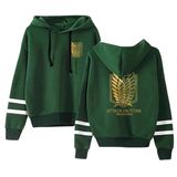 Satdflie Anime Attack on Titan Unisex Hoodies Levi Ackerman Kazak Özgürlük Kanatları Baskı Uzun Kollu Sweatshirt Kapüşonlu, Renkli/25, M