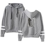 Satdflie Anime Attack on Titan Unisex Hoodies Levi Ackerman Kazak Özgürlük Kanatları Baskı Uzun Kollu Sweatshirt Kapüşonlu, Renkli/28, M