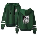 Satdflie Anime Attack on Titan Unisex Hoodies Levi Ackerman Kazak Özgürlük Kanatları Baskı Uzun Kollu Sweatshirt Kapüşonlu, Renkli/30, S
