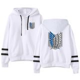 Satdflie Anime Attack on Titan Unisex Hoodies Levi Ackerman Kazak Özgürlük Kanatları Baskı Uzun Kollu Sweatshirt Kapüşonlu, Renkli/32, XS