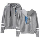 Satdflie Anime Attack on Titan Unisex Hoodies Levi Ackerman Kazak Özgürlük Kanatları Baskı Uzun Kollu Sweatshirt Kapüşonlu, Renkli/33, M