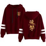 Satdflie Anime Attack on Titan Unisex Hoodies Levi Ackerman Kazak Özgürlük Kanatları Baskı Uzun Kollu Sweatshirt Kapüşonlu, Renkli/39, 3XL