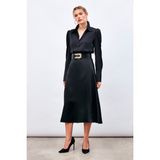 Sateen 1156-4006 Midi Etek - Siyah - 42