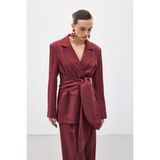 Sateen 2148-6072 Freya Kadın Ceket STN139KCE2148 - 40 - Bordo