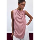 Sateen Aksesuar Detaylı Kolsuz Bluz, 36, STN139KBL1967, Pembe, Kadın
