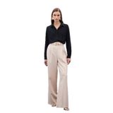 Sateen Aksesuarlı Pantolon, 38, STN139KPA1891, Bej, Kadın