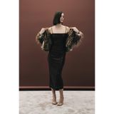 Sateen Askılı Uzun Payet Elbise, 36, STN139KEL1685, Kahve, Kadın