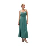 Sateen Askılı Uzun Saten Elbise, 36, STN139KEL1852, Mint, Kadın