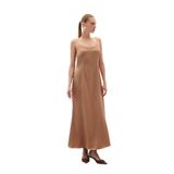 Sateen Askılı Uzun Saten Elbise, 40, STN139KEL1852, Camel, Kadın