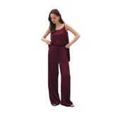 Sateen Bağcıklı Salaş Pantolon, 36, STN139KPA1874, Bordo, Kadın