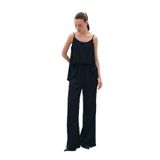 Sateen Bağcıklı Salaş Pantolon, 36, STN139KPA1874, Siyah, Kadın