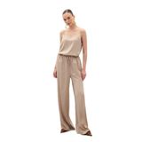 Sateen Bağcıklı Salaş Pantolon, 40, STN139KPA1874, Vizon, Kadın