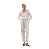 Sateen Batık Desenli Pantolon, 38, STN139KPA1825, Taş, Kadın