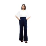 Sateen Bel Detaylı Cepli Pantolon, 40, STN139KPA1061, Lacivert, Kadın