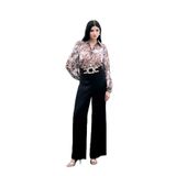 Sateen Bel Kemerli Saten Krep Pantolon, 38, STN139KPA1570, Siyah, Kadın
