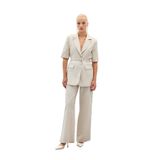 Sateen Bol Paça Keten Pantolon, 38, STN139KPA1863, Taş, Kadın