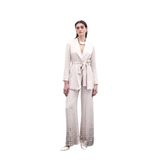 Sateen Bol Paça Pantolon, 40, STN139KPA1715, Bej, Kadın