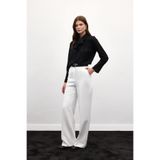 Sateen Cepli Klasik Pantolon, 38, STN139KPA1663, Ekru, Kadın