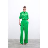 Sateen Cepli Salaş Saten Pantolon - Açık Yeşil