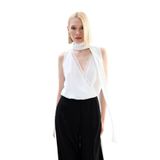 Sateen Dantel Detaylı Bodysuit Bluz, 36, STN139KBL2105, Ekru, Kadın