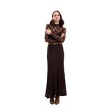 Sateen Dantelli Uzun Etek, 38, STN139KET2106, Kahve, Kadın