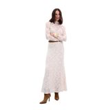 Sateen Dantelli Uzun Etek, 42, STN139KET2106, Bej, Kadın