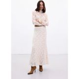 Sateen Dantelli Uzun Etek - Bej - 36